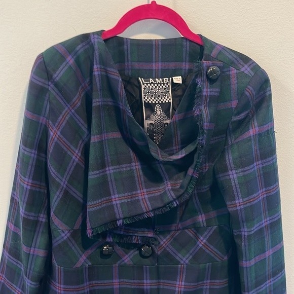 L.A.M.B. plaid draped collar Fall 2008 blazer 6 - Picture 3 of 5